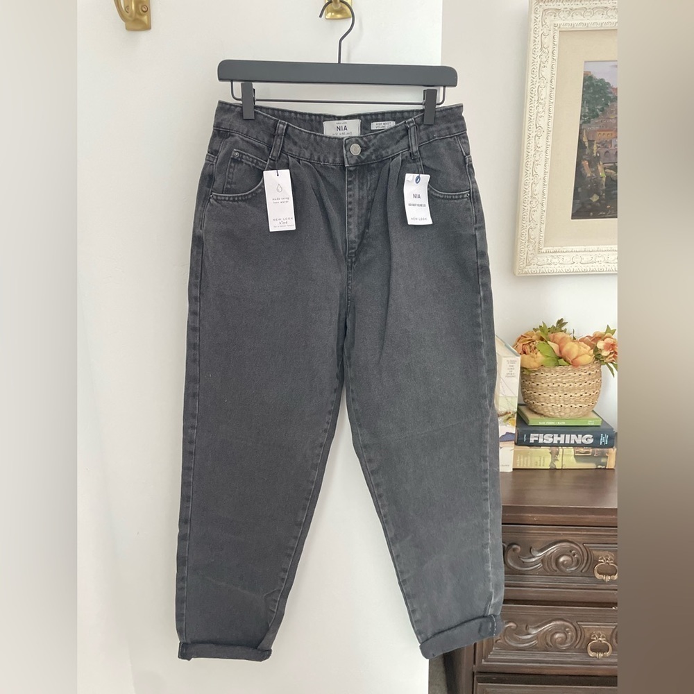 New look black denim jeans high waist size 8 NWT